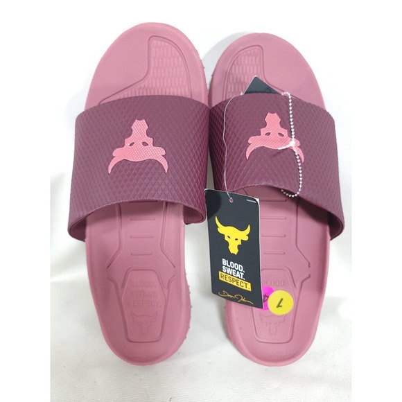 Under Armour Project Rock 2.0 Slides Fat Tire 3025237-500 Maroon (Mens Size 14) - Picture 1 of 6